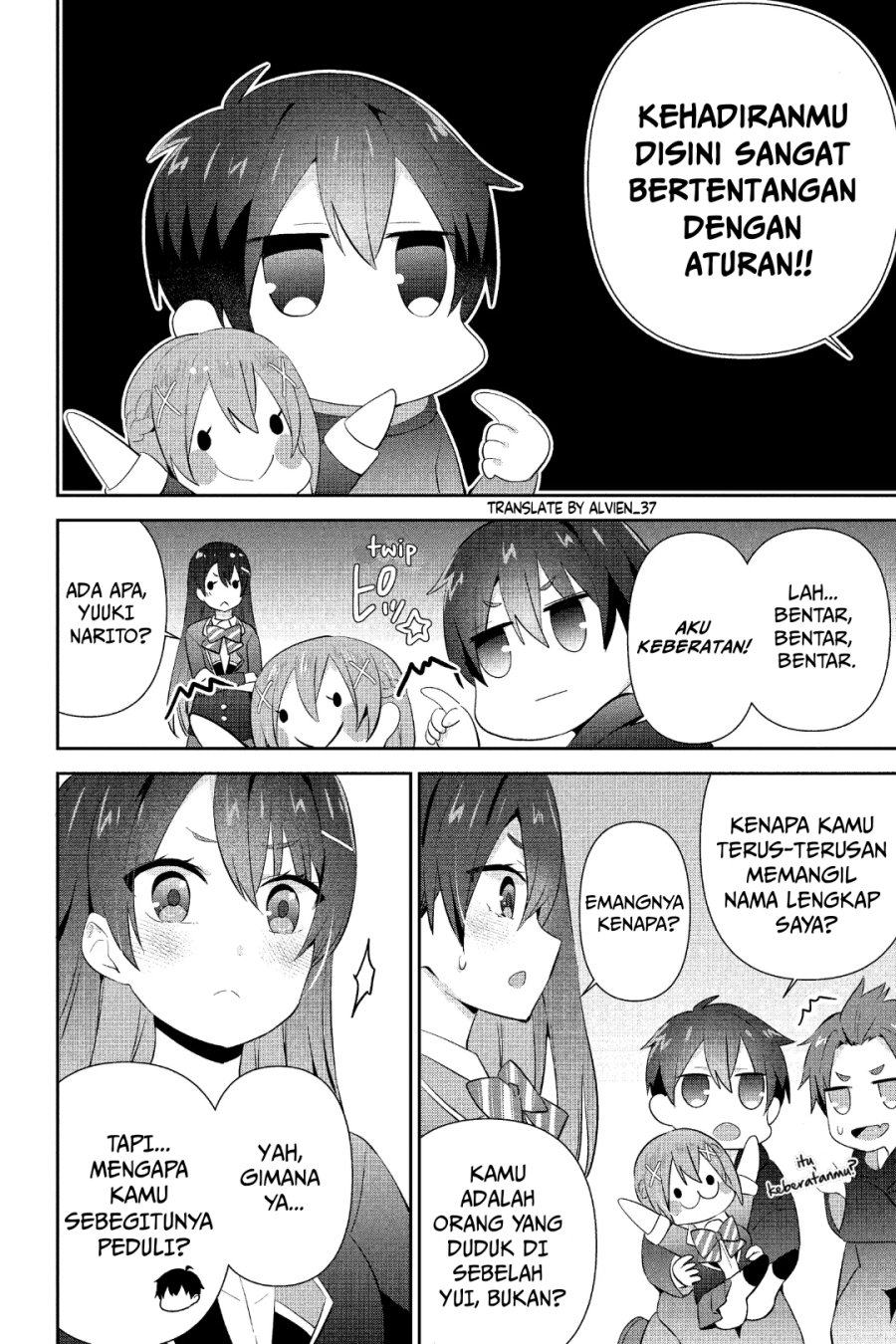 The Cute Girl Sitting Next to Me Is Trying to Make Me Fall in Love With Her as a Way to Ridicule Me Chapter 11 Bahasa Indonesia